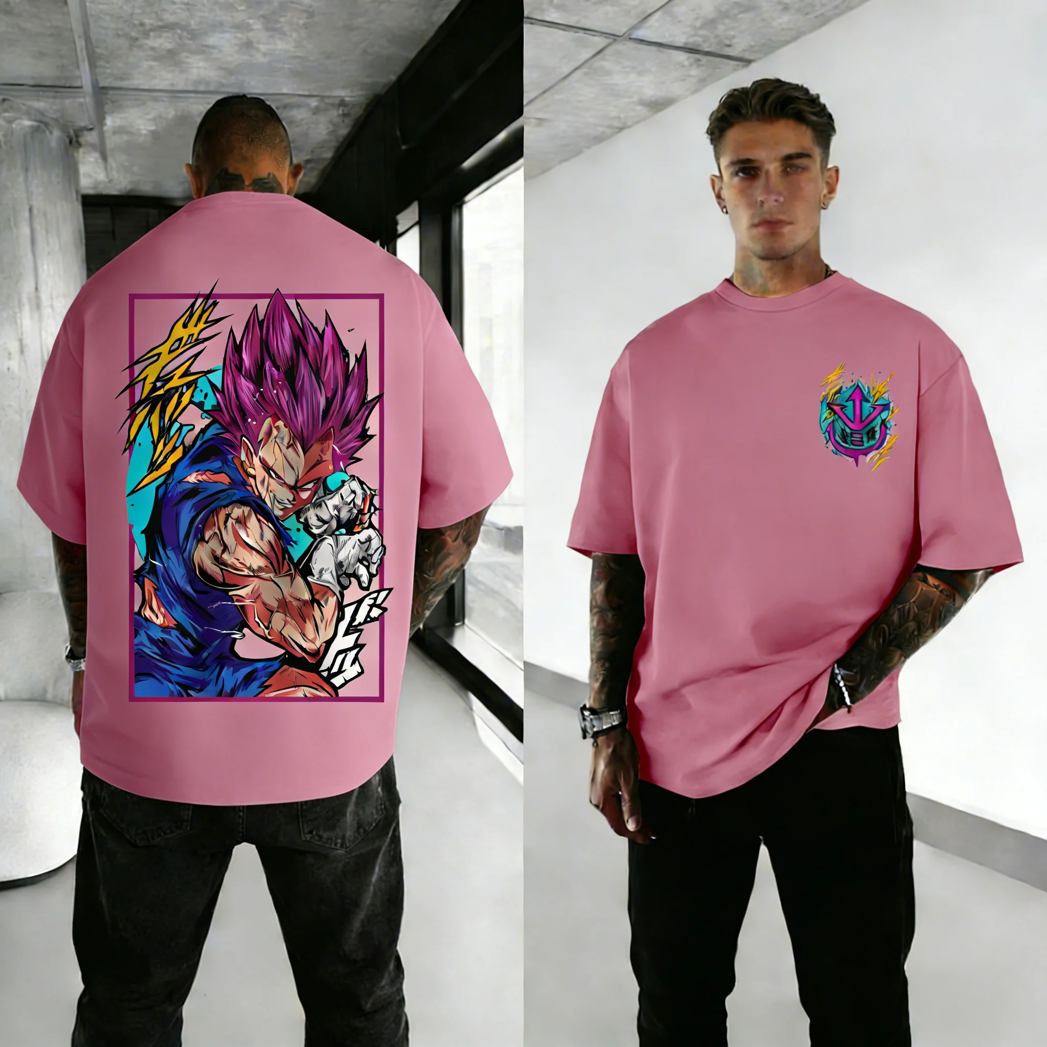 

Футболка унисекс Dragon Ball Vegeta Super Saiyan, красная, ретро, с коротким рукавом, оверсайз, свободного кроя, для мужчин и женщин, одежда для родителей и детей