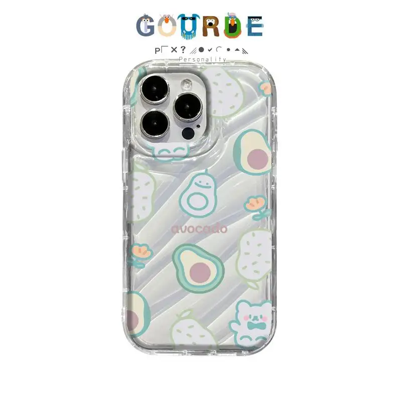 

Gourde Cute avocado cartoon patterns Phone Case for Iphone 16 15 14 12 13 11 Pro Max IP 7 8 Plus Iphon X XS XR Xs Max