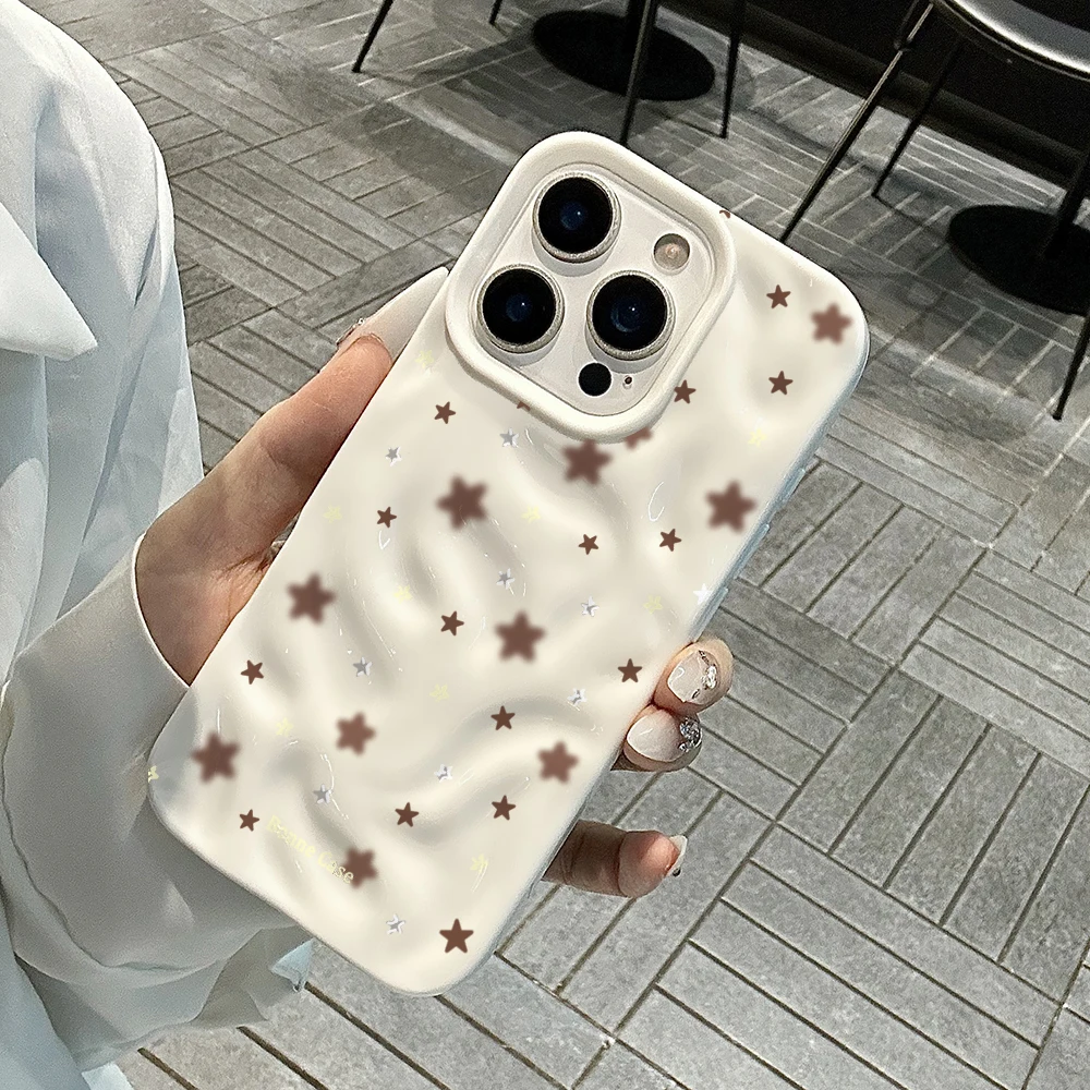 Modische koreanische Star-Handyhülle für iPhone 17 16 15 14 13 12 11 Pro Max 14 Plus 17Air Falten-Wellen-Design Weiche Silikon Stoßfeste Hülle – Detail 4