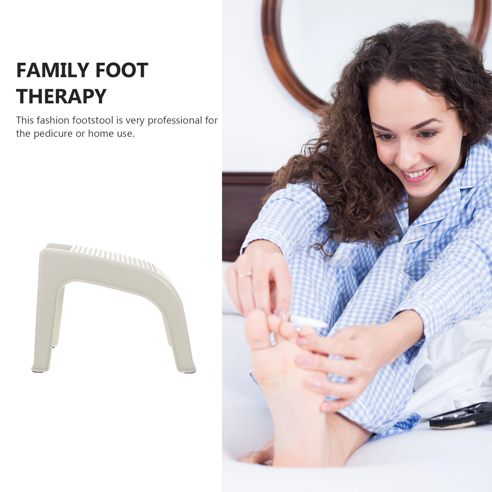

Pedicure Stool White Plastic Footstool Durable Anti Skid Nail Art Stool Home Salon Use Pedicure Support Tools Suite Practical