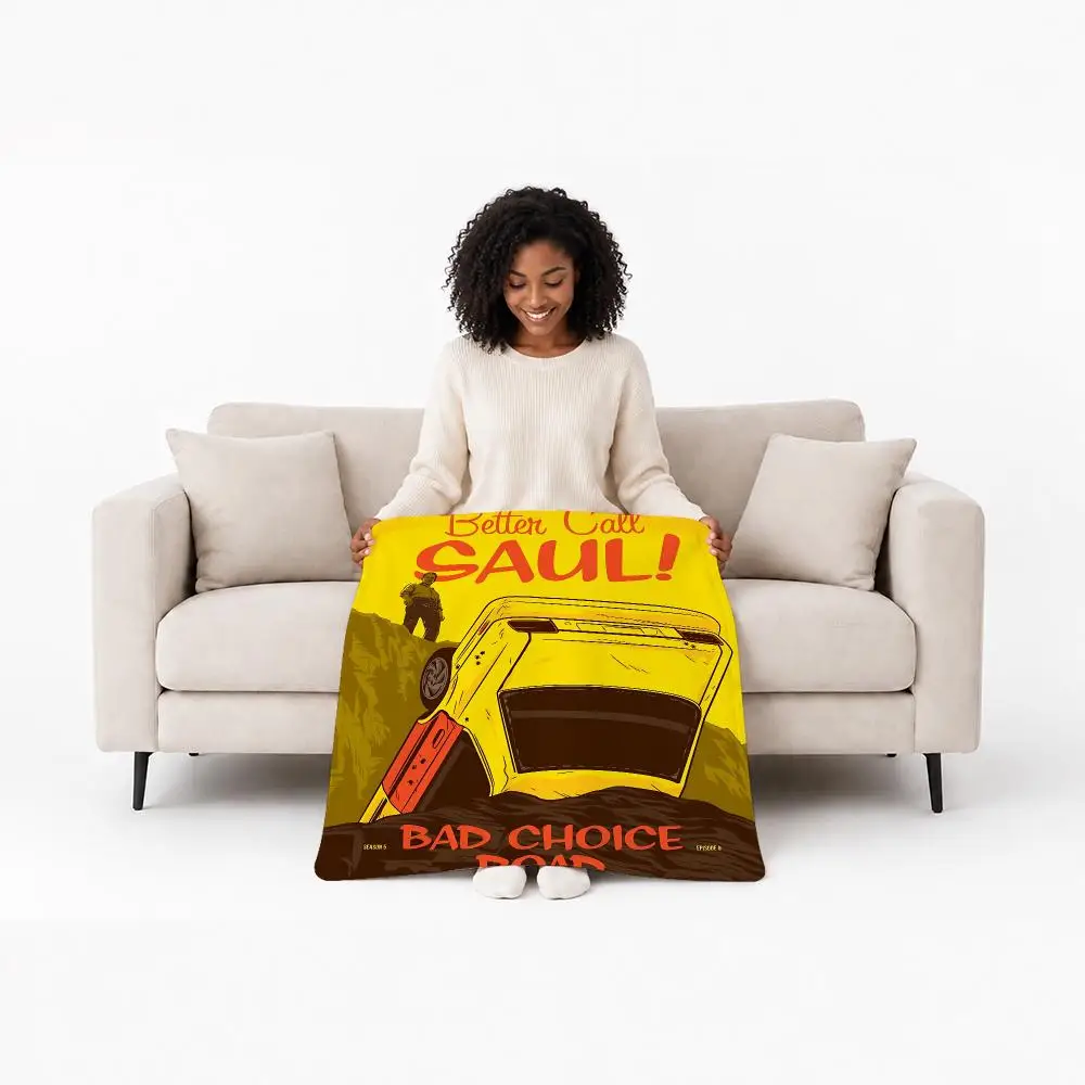 Iconic TV Series Better Call Saul Throw Custom Printed Flannel Fleece Blanket for Sofa Bed Office Travel & Camping