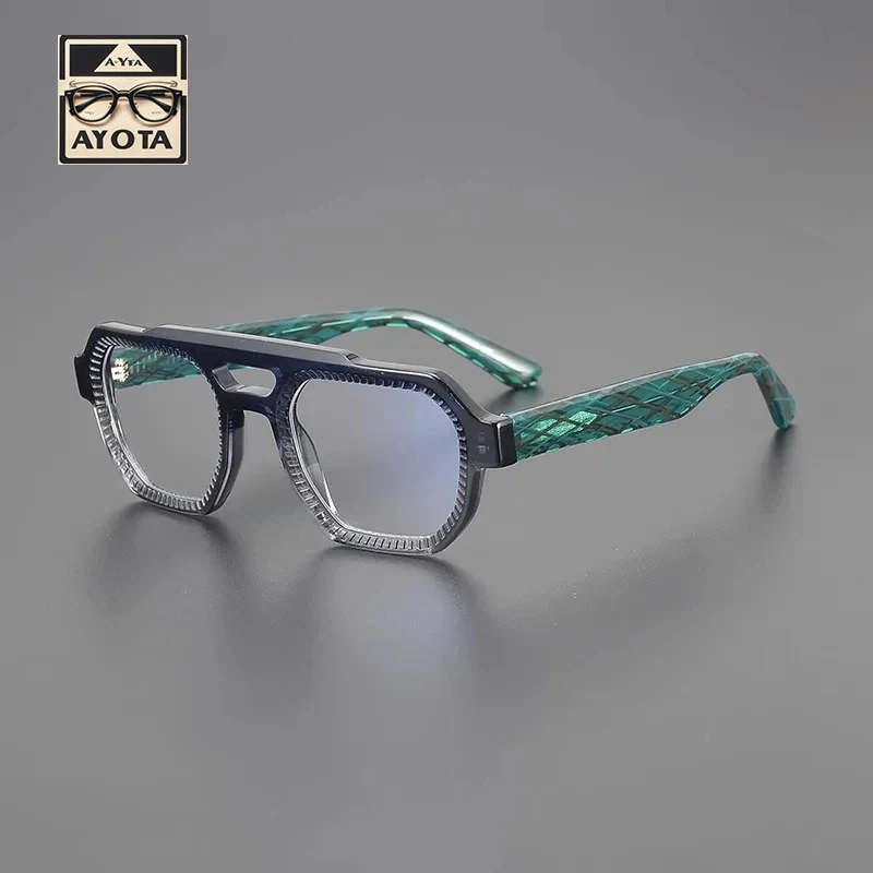 Niche High-grade Glasses Frame Men Fashion Double Beam Thick Frame Hipster Acetate Myopic Reading Women Prescription Eyewear