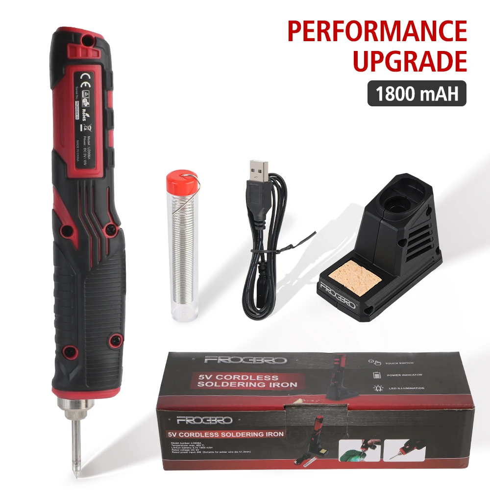 Electronic Soldering Kit Cordless Soldering Iron 1800mAh Soldering Tool Professional Portable Welding Tool