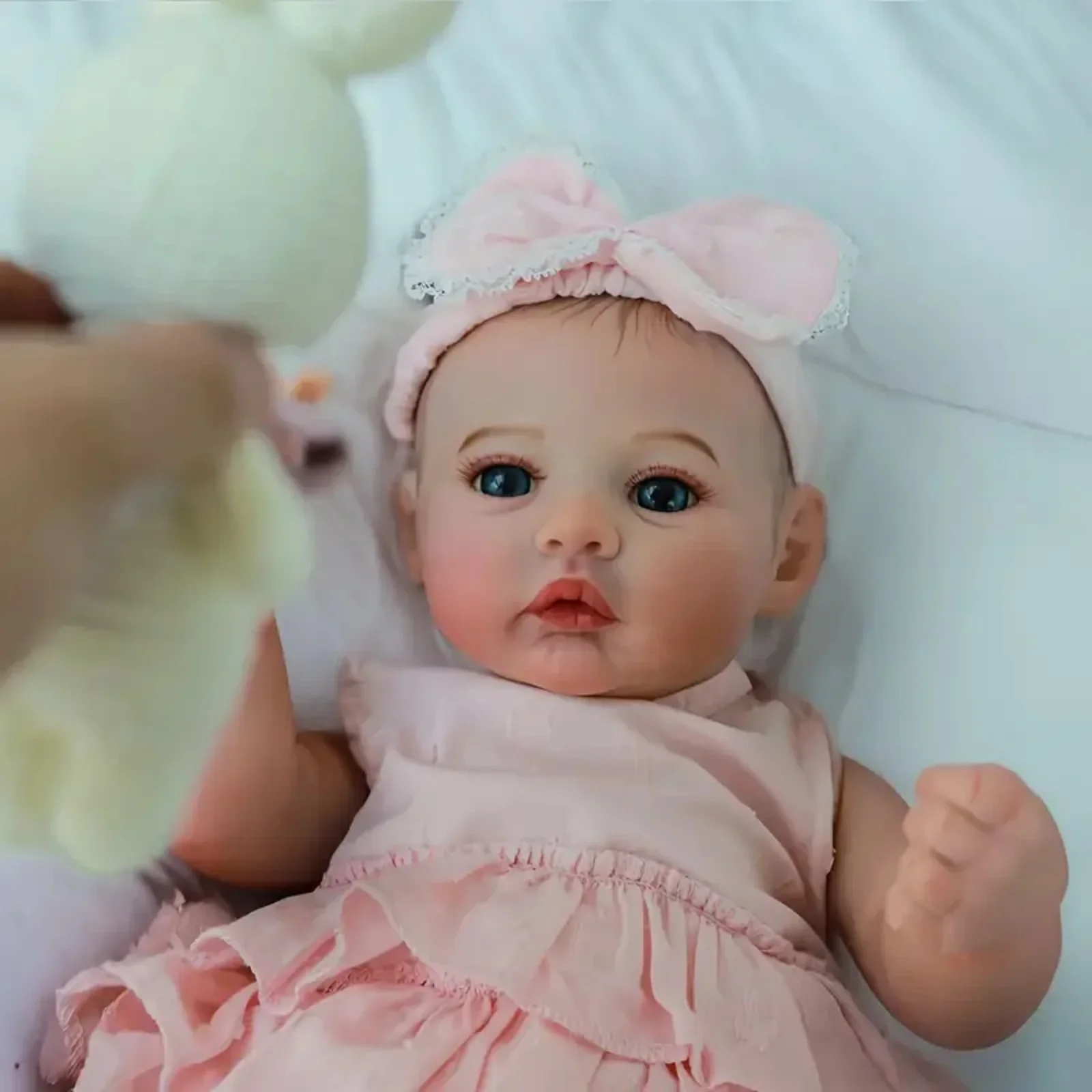 

Risbecko Adorable 18-Inch Lifelike Reborn Baby Doll - Realistic Details, Handmade Look - Perfect for Collectors & Gifts