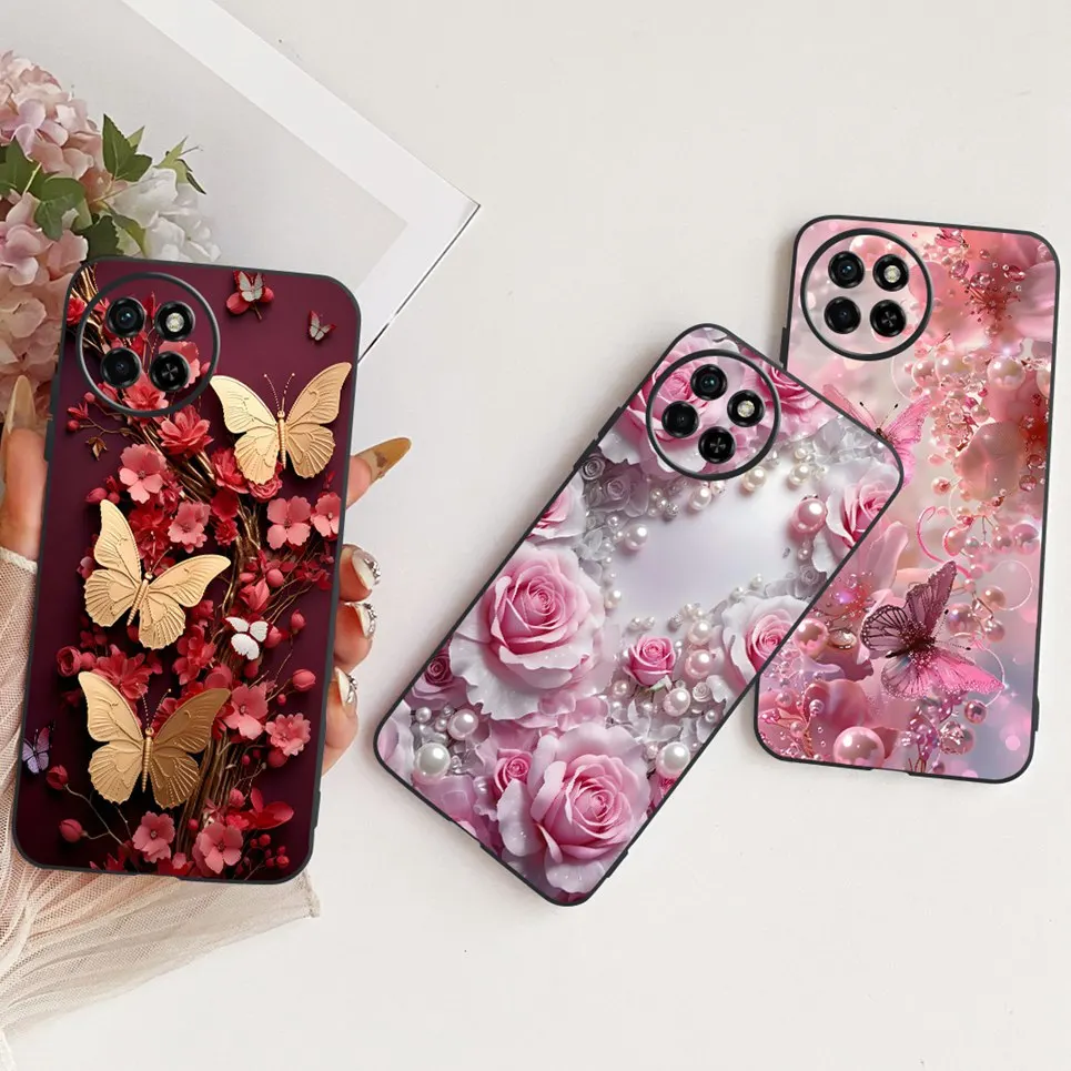 ل Tecno Spark 30 Pro 4G / Spark 30 30C 5G جراب هاتف ملون فراشة زهرة المرأة لينة سيليكون غلاف ماتي الغطاء الخلفي #6