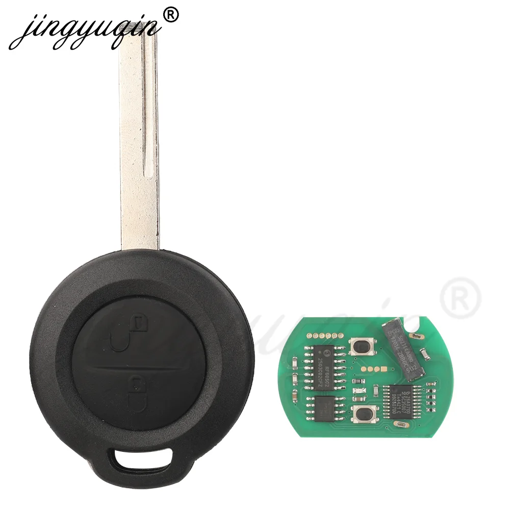 Jingyuqin 2 Tasten Fernbedienung Auto Schlüsselanhänger für Mitsubishi Colt 2002-2012 Cabriolet 2006-2008 Smart 454 ID46 MN 901621 315/433 MHz HU56