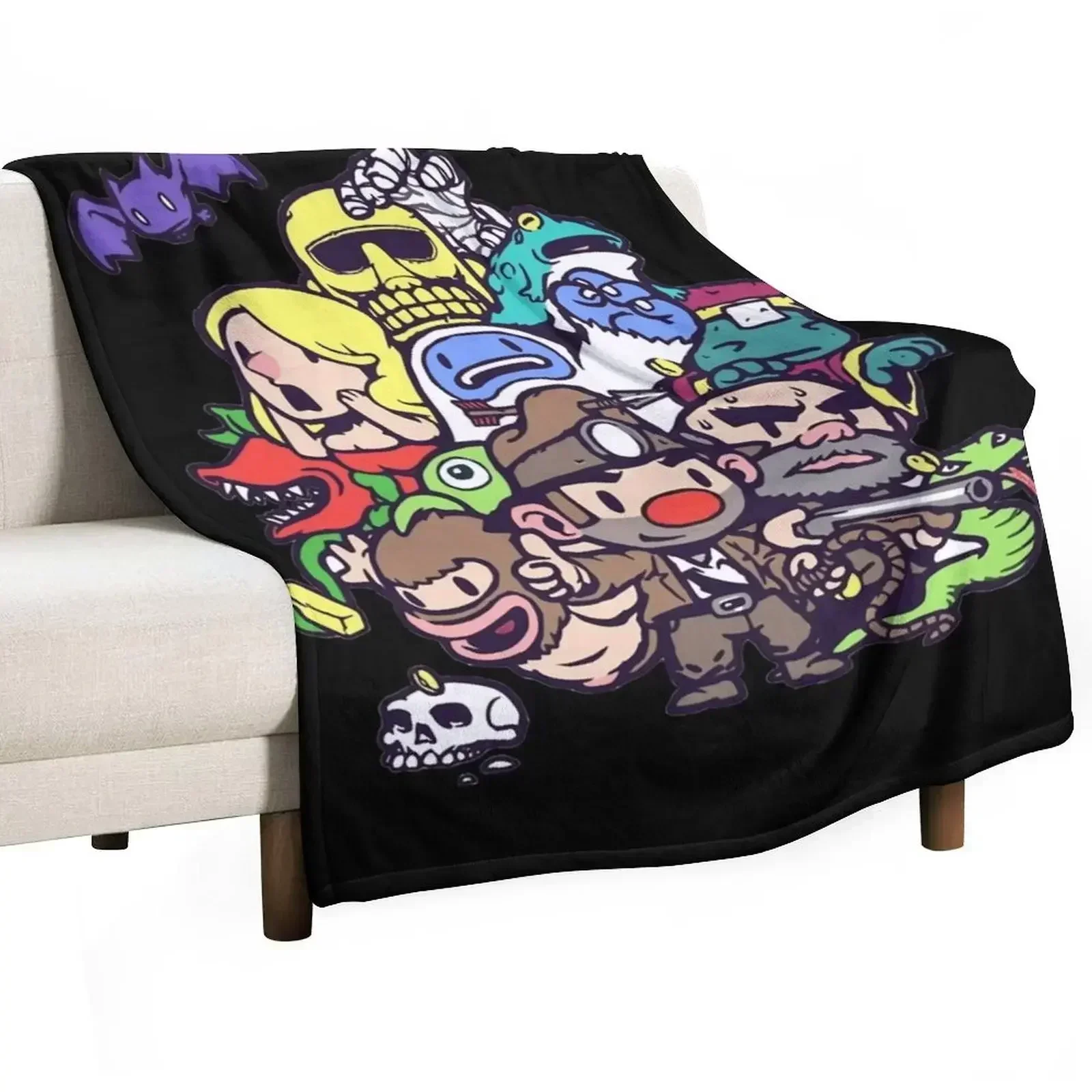 Spelunky Gang Classic Throw Blanket Custom Nap Furrys for sofa warm for winter Moving Blankets