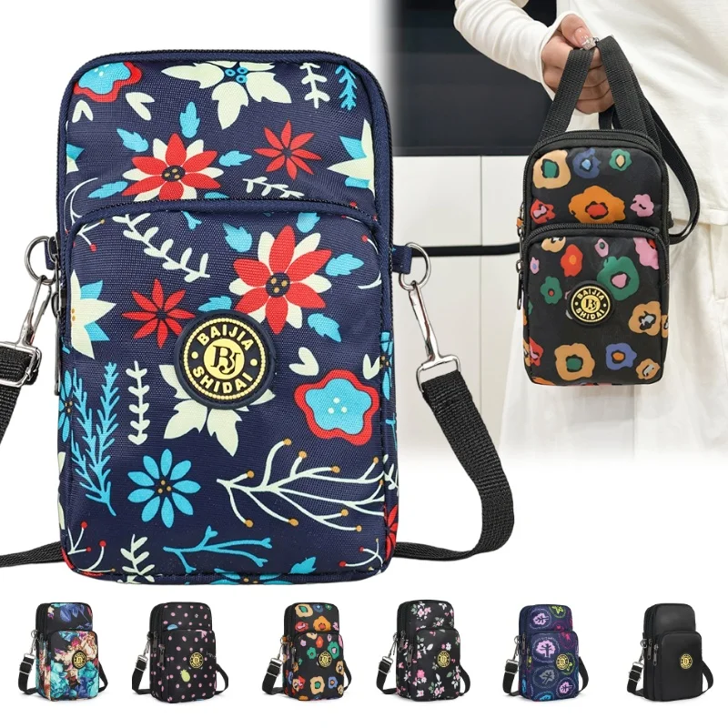 

Небольшая сумка-кроссбоди на молнии с надежной застежкой, легкая нейлоновая сумка для телефона с отделениями для карт, компактный дизайн, женская дорожная повседневная маленькая сумочка