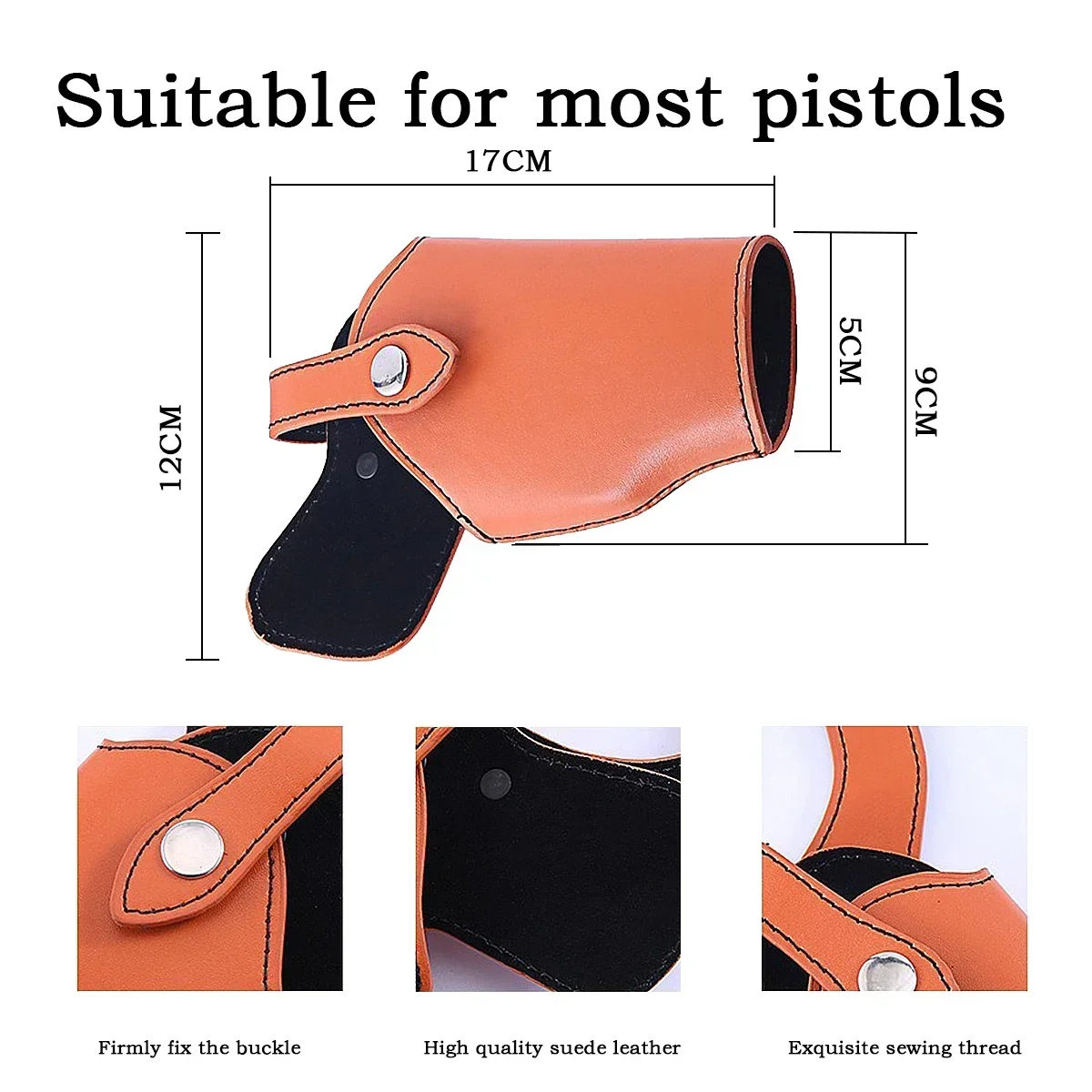 Taktisches verdecktes Unterarmholster aus PU-Leder, passend für 1911 Gk17 19 31, mit doppelter Magazintasche, Jagdzubehör – Detail 4