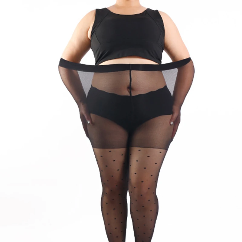 Plus Size 4XL Large Size Tights Anti-hook Tear Resistant Super Elastic Magical Dot Seamless Perspective Pantyhose