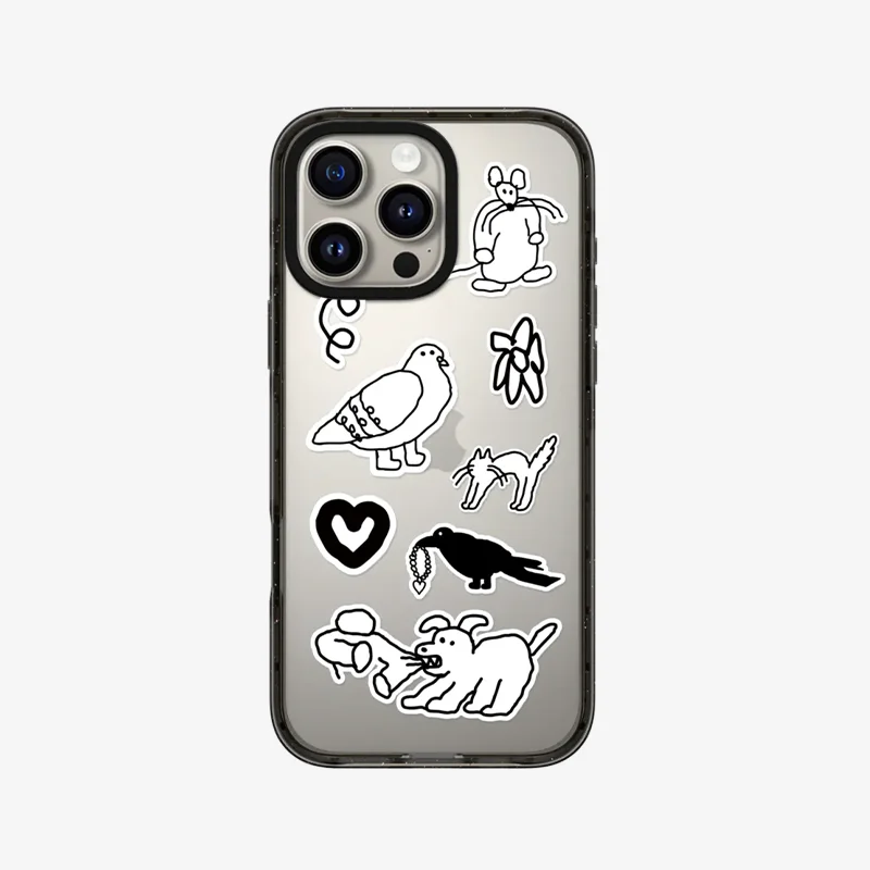 

Line Pigeon Dog Black Acrylic Border Magnetic Case: Compatible with IPhone 12 13 14 15 16 17 Pro Max