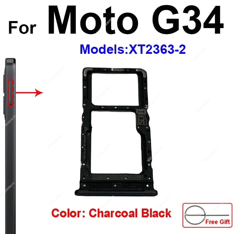 Sim Card Slot Tray Holder For Motorola Moto G14 G34 G54 G84 XT2341 XT2363 XT2347 Card Reader Adapter Socket Replacement Parts