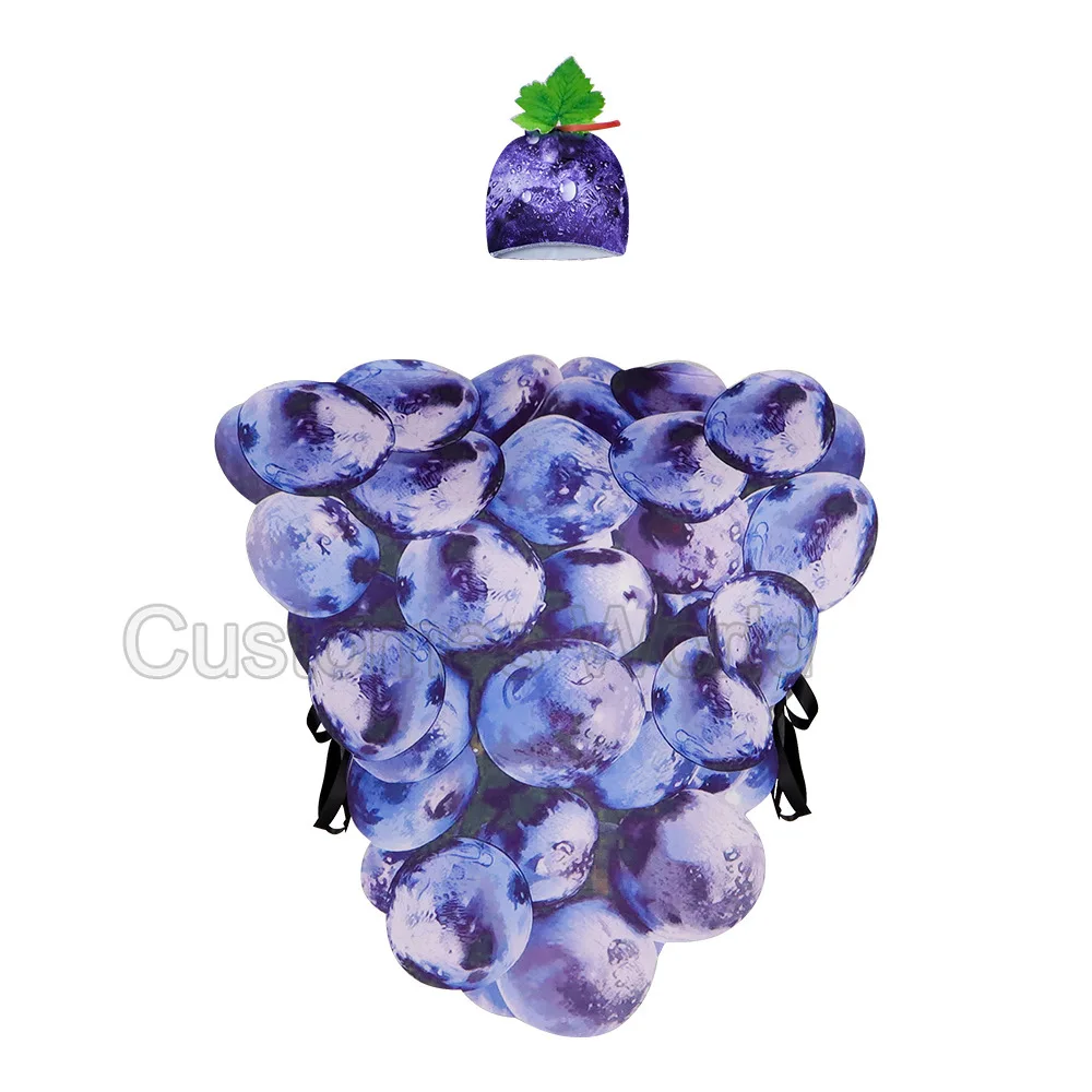 Grape Fruit Costume for Halloween Sports Day Party Funny Role Play Outfit Adults Kids Grape themed funny cosplay outfit view 5