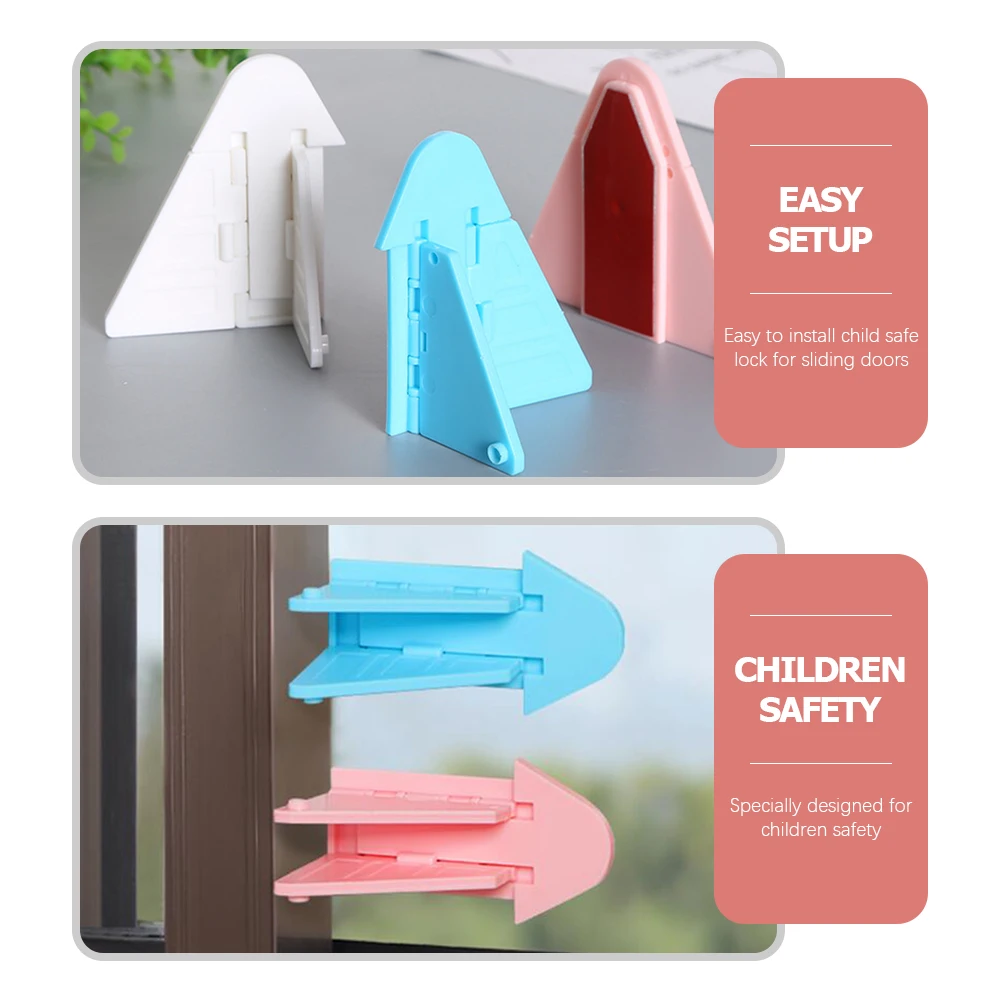 

6 Pcs Security Lock Window Locks Child Proof Sliding Glass Door Latch Inner Childproof Abs Baby Kid Children's Portable Safety