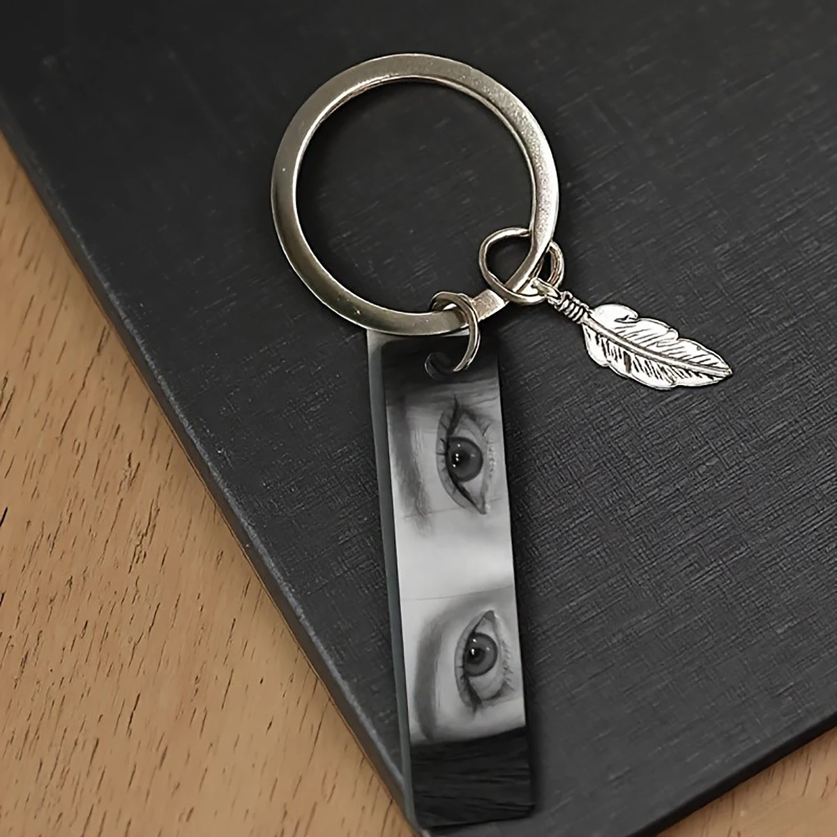 Stainless Steel Double Sided Laser Engraved Photo Keychain Custom Couple Family Picture Gift for Birthday Anniversary Valentine