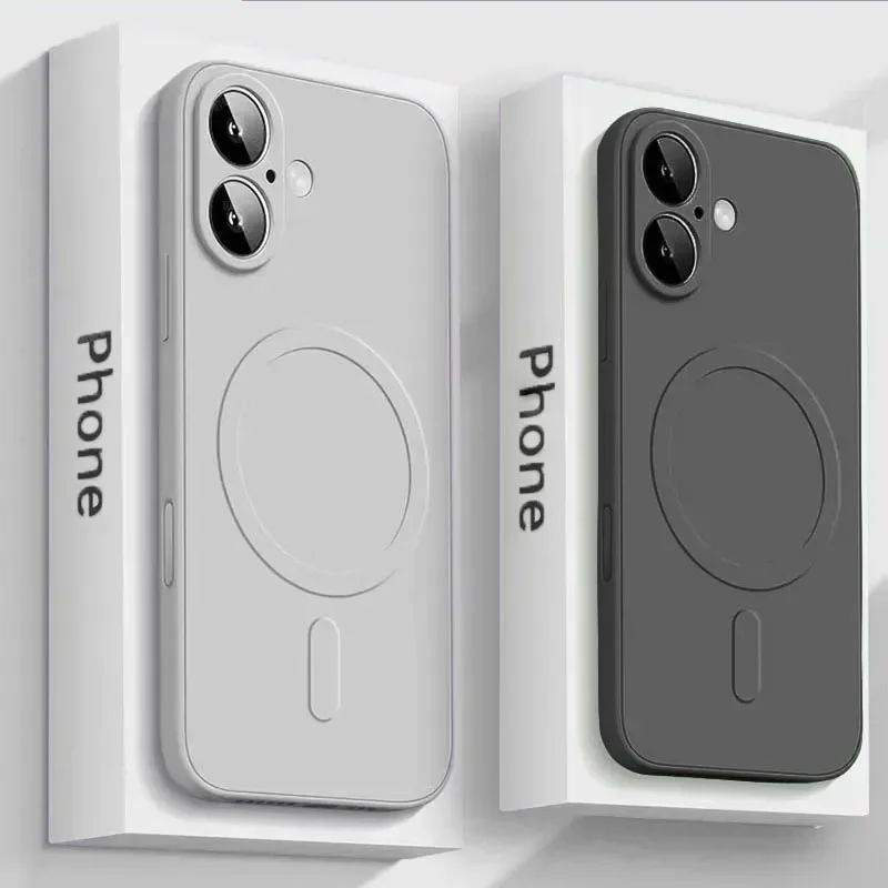 Роскошный мягкий силиконовый чехол Magsafe для iPhone 16, 15, 14, 13, 12, 11 Pro Max Plus, сильный магнитный чехол для беспроводной зарядки