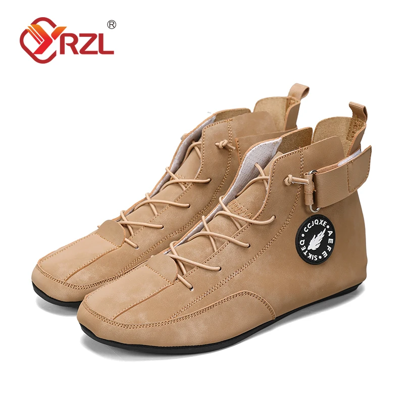 

YRZL Mens Shoes High Top Lightweight Anti-slip Man Casual Walking Shoes Soft Soles Comfortable Breathable Loafers Shoes for Men