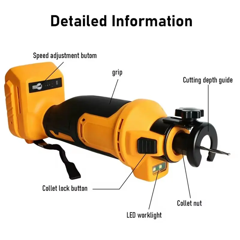 WCS-For 18V Battery Powered Electric Drywall Cut Out Tool-Brushless Motor, 3 Speeds For Woodworking& Sheetrock Projects