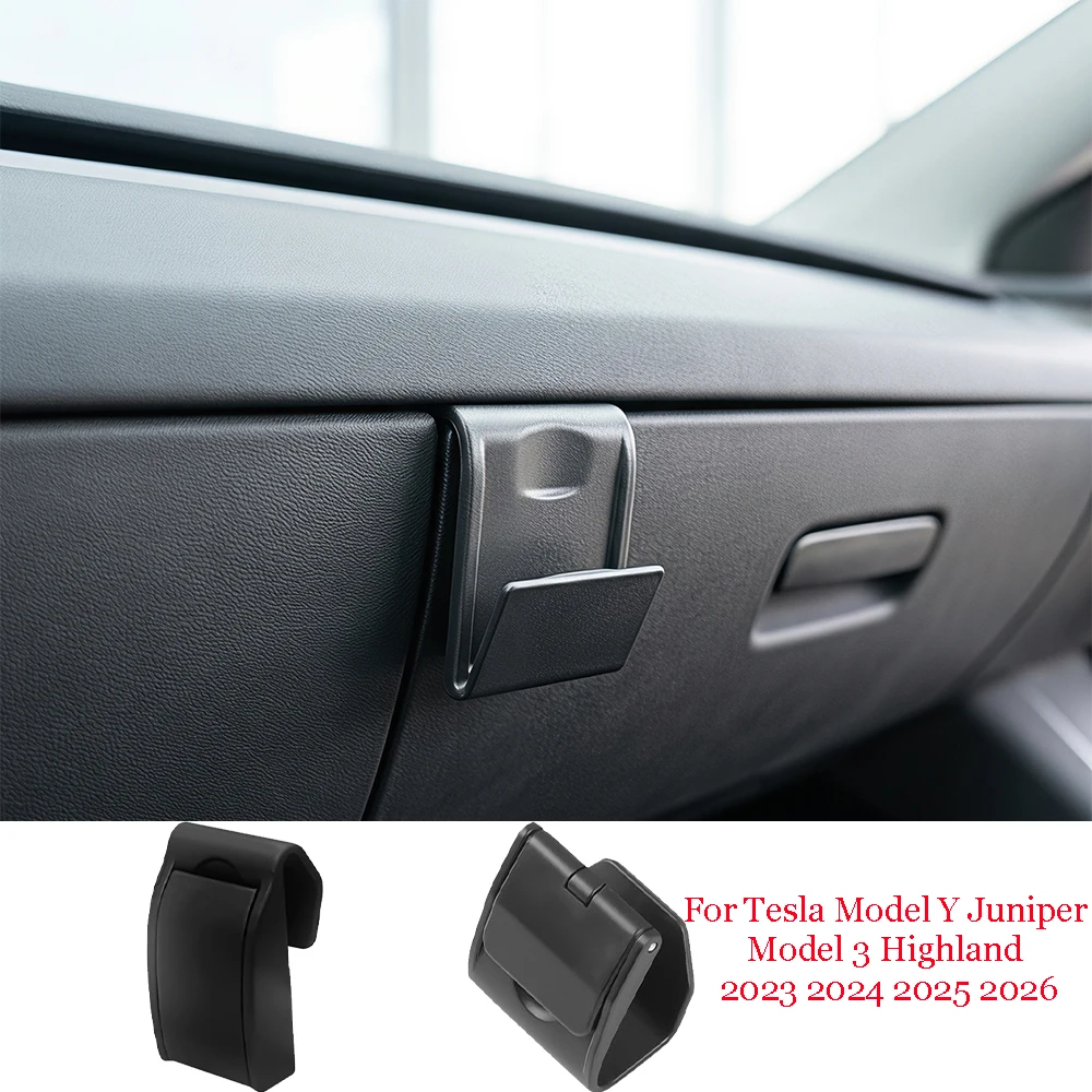 For Tesla Model Y Juniper 2025 Model 3 Highland 2024 2023 2025Glove Box Hidden Hook Passenger Bag Hanger Hat Holder Auto Storage