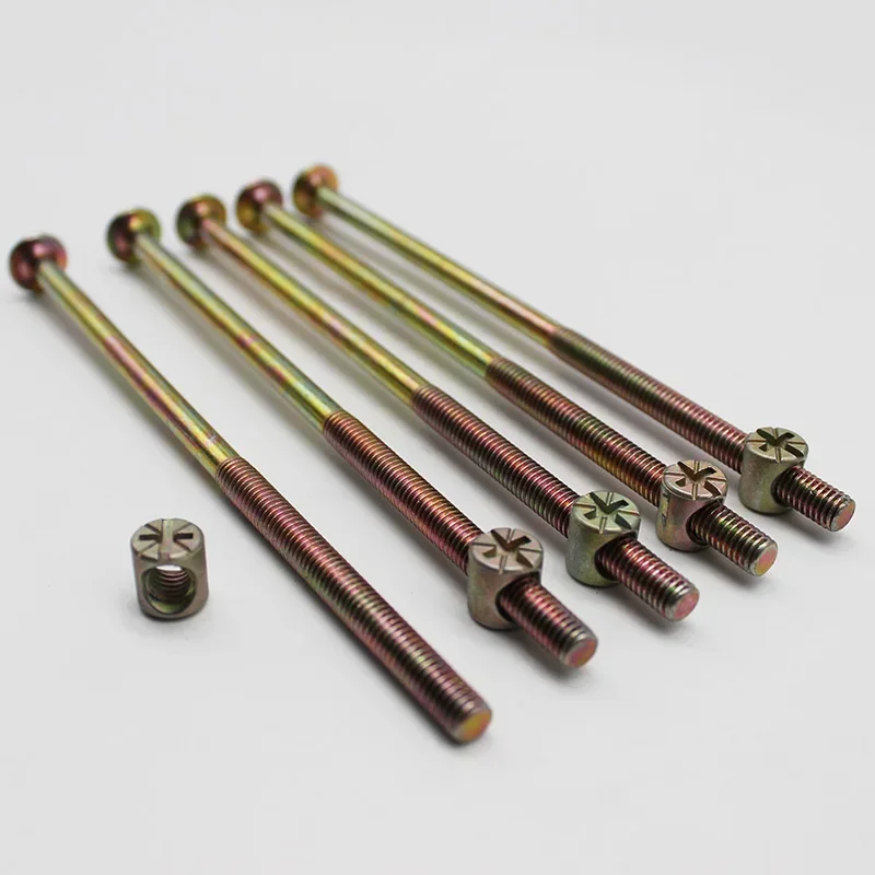 M6 M8 家具ボルトナットプラス十字頭ネジ亜鉛メッキベビーベッドボルトバレルナットベビーベッドキャビネット用