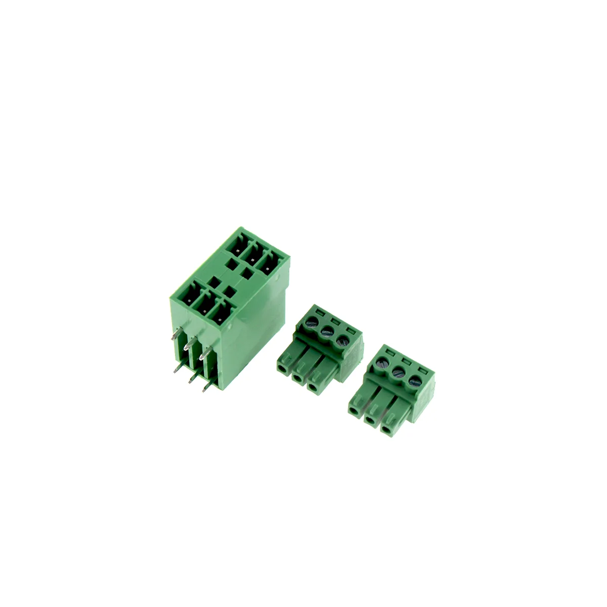 2sets of pluggable terminal blocks kf15dgrh-3.81 2P 3P 4P 5P 6P 7P 8P 9P 10P mm green Double layer deck connector PCB plate