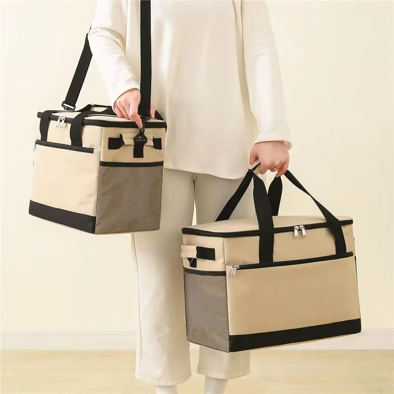 

Travel Cookware Bag Camping Meal Bag Outdoor Portable Waterproof Thermal Picnic Bag Large Capacity Tableware Storage Handbag