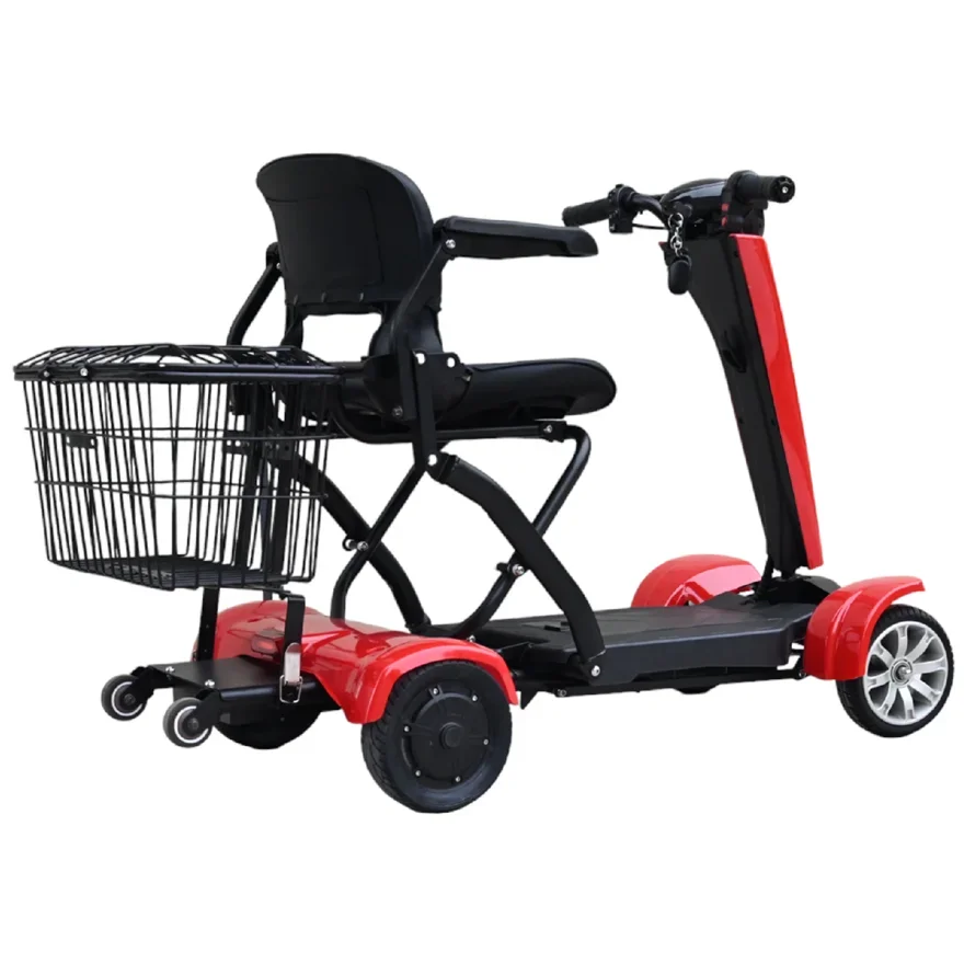 Electric auto-folding seniors scooter 4 Wheel Power scooter Handicap Lightweight Scooter for seniors