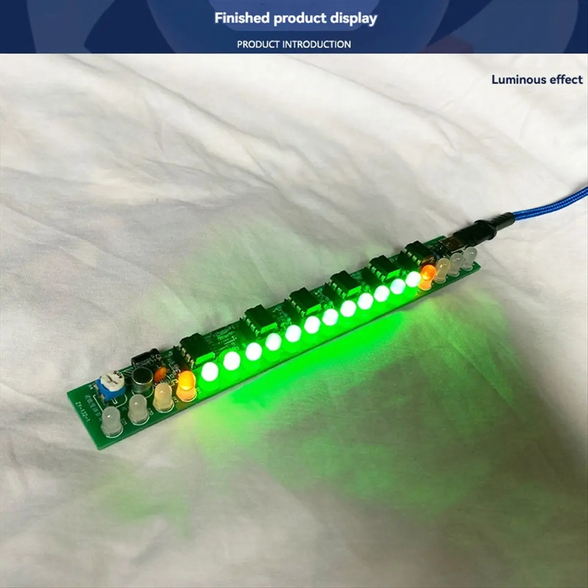 DTC5 USB Voice Control Audio Spectrum Lamp DIY Kit DC 5-12V LED Volume Level Indicator Music Audio Circuit Board DIY Kit A