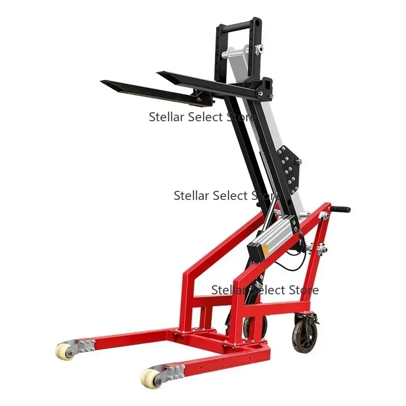 Portable Electric Hydraulic Small Forklift Rechargeable Battery Simple Crane Truck for Loading Unloading Manual Pump Motor New
