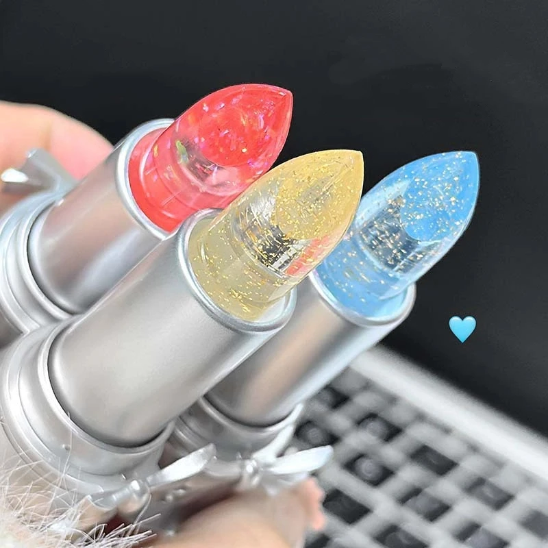 Farbwechselnder Lippenstift, transparentes Gelee, natürlicher rosa Lippenstift, Tönung, feuchtigkeitsspendender Temperaturwechsel, Lippenbalsam, Lippenpflege, Make-up