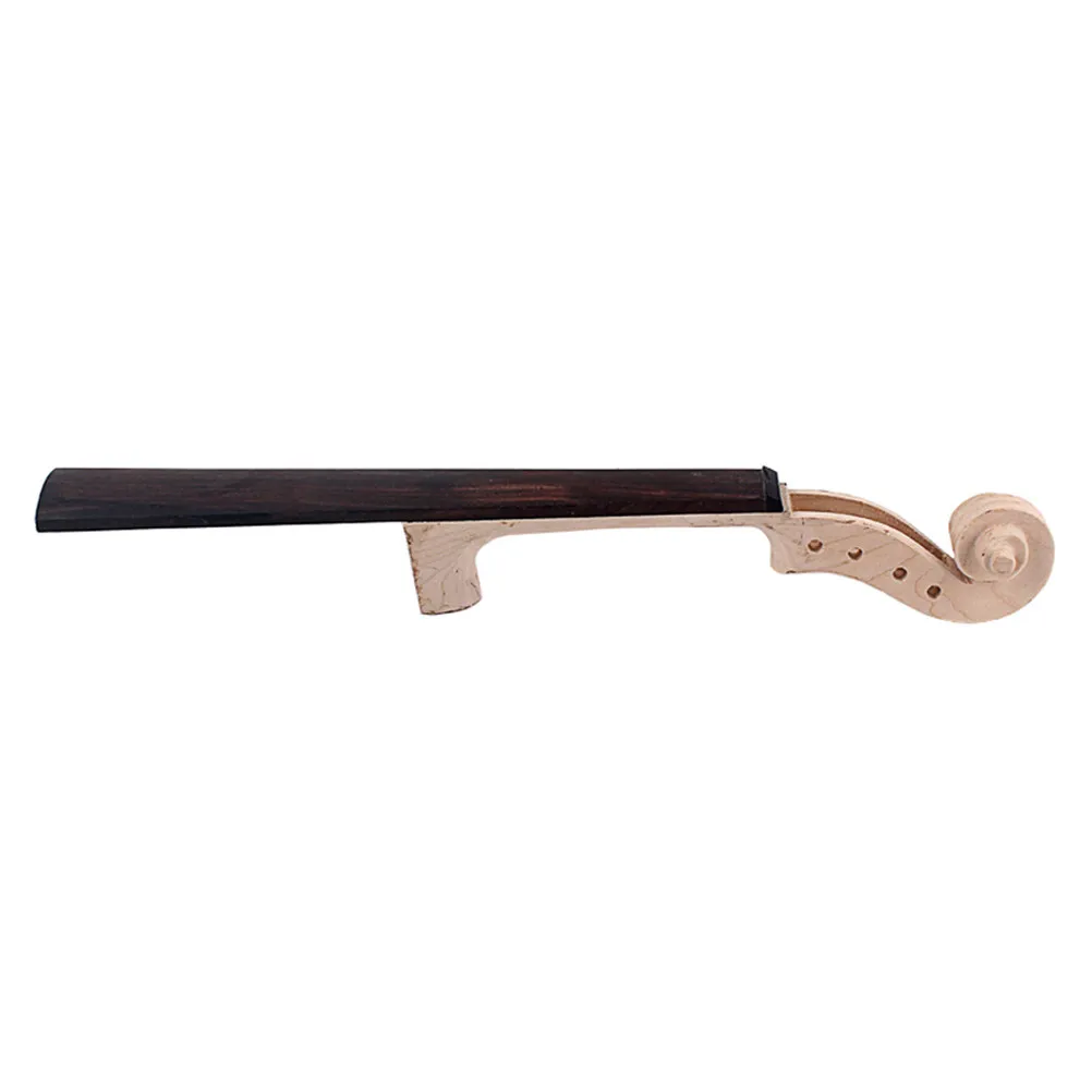Unfinished Violin Neck with Ebony Fingerboard Hand Carved Maple Scroll for Violin Making Repair Custom
