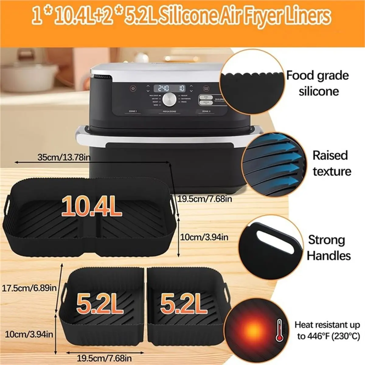A67T NEW Airfryer Accessories for Foodi Flexdrawer 10.4 L Hot Air Fryer AF500EU AF500EUCP,Silicone Mould Hot Air Fryer