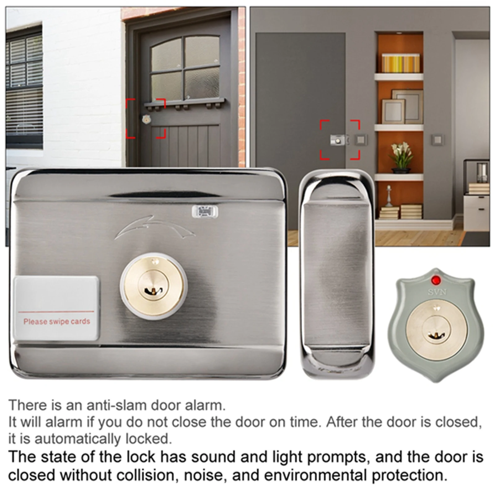 12V Door Lock Door Lock Electronic Access Intelligent System ID Double Head 12V Door Lock Smart Door Lock Intelligent Door Lock