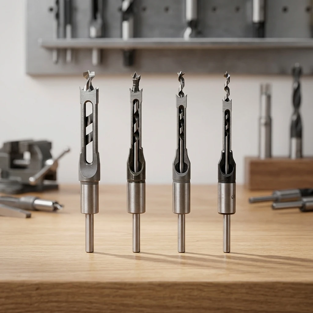 Professional Square Hole Drill Bit Set Carbide Mortise Chisel for Woodworking Furniture Assembly DIY Home Decoration Tool