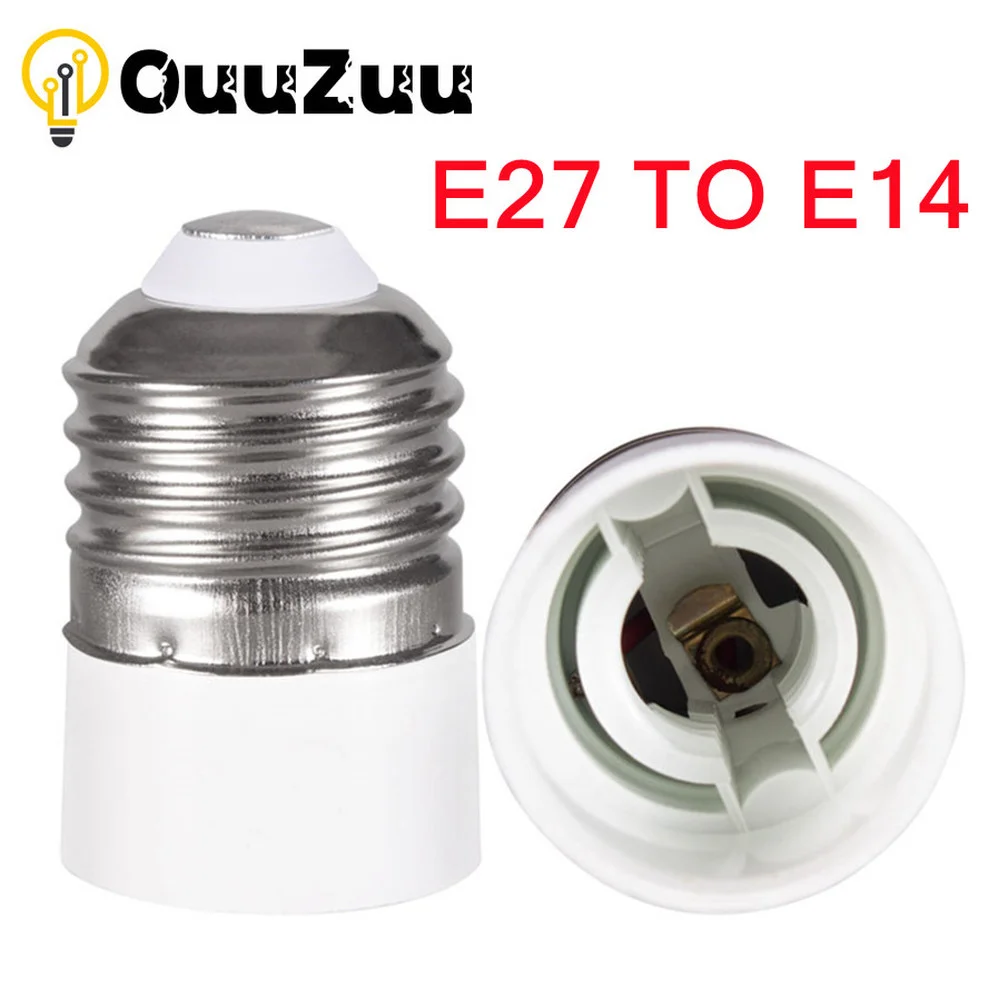 E27 to E14 Lamp Bulb Holder Converter Fireproof CFL Light Socket Base Adapter Converte Male Plug Conversion for Corn Candle