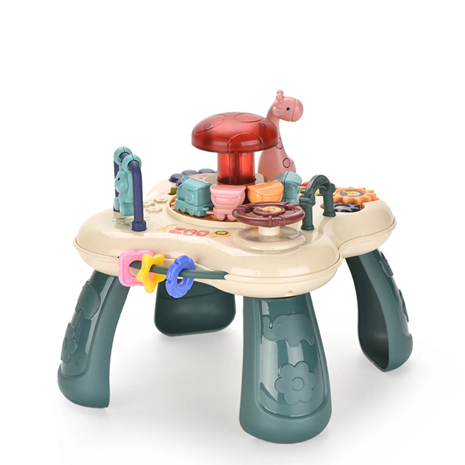 New Creative Mini Animal Park Game Table Electric Light Music Hand Heat Drum Desktop Multi-functional Game Table for Baby Toys