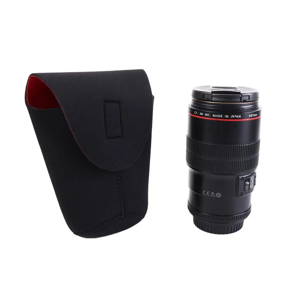 Neoprene Camera Lens Pouch Bag Soft Thickening DSLR Camera Lens Bag S/M/L/XL/XXL Cylinder Neoprene Paste Lens