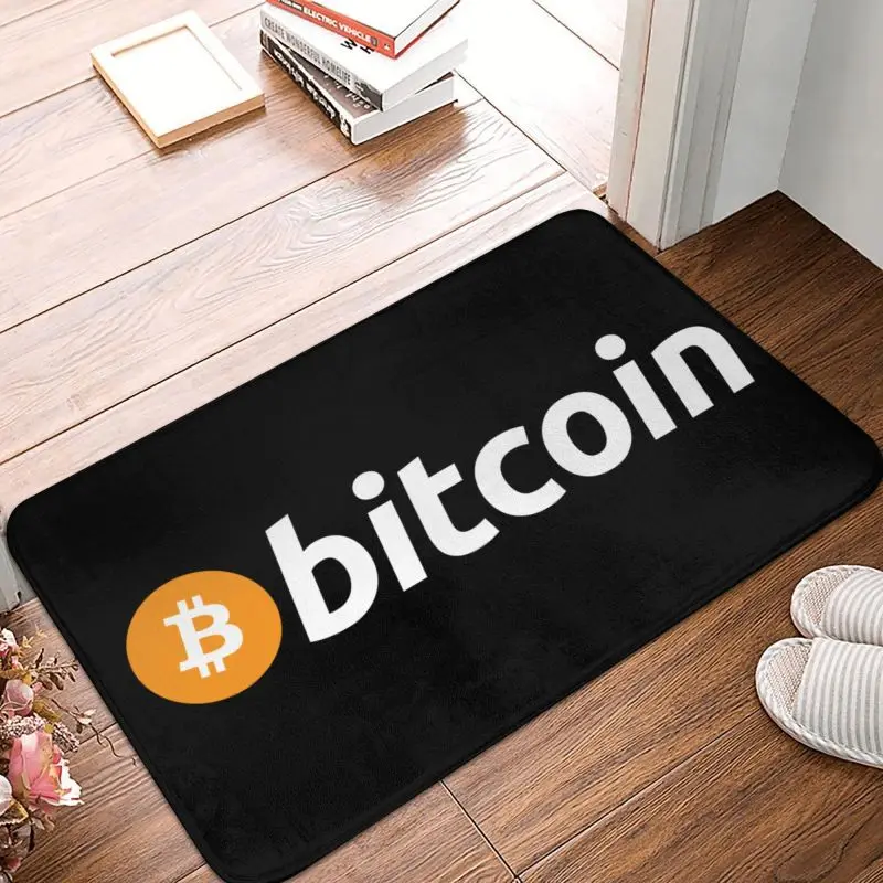 Bitcoin The Original Front Door Mat Anti-Slip Indoor Absorbent BTC Crypto Coins Doormat Kitchen Balcony Entrance Rug Carpet