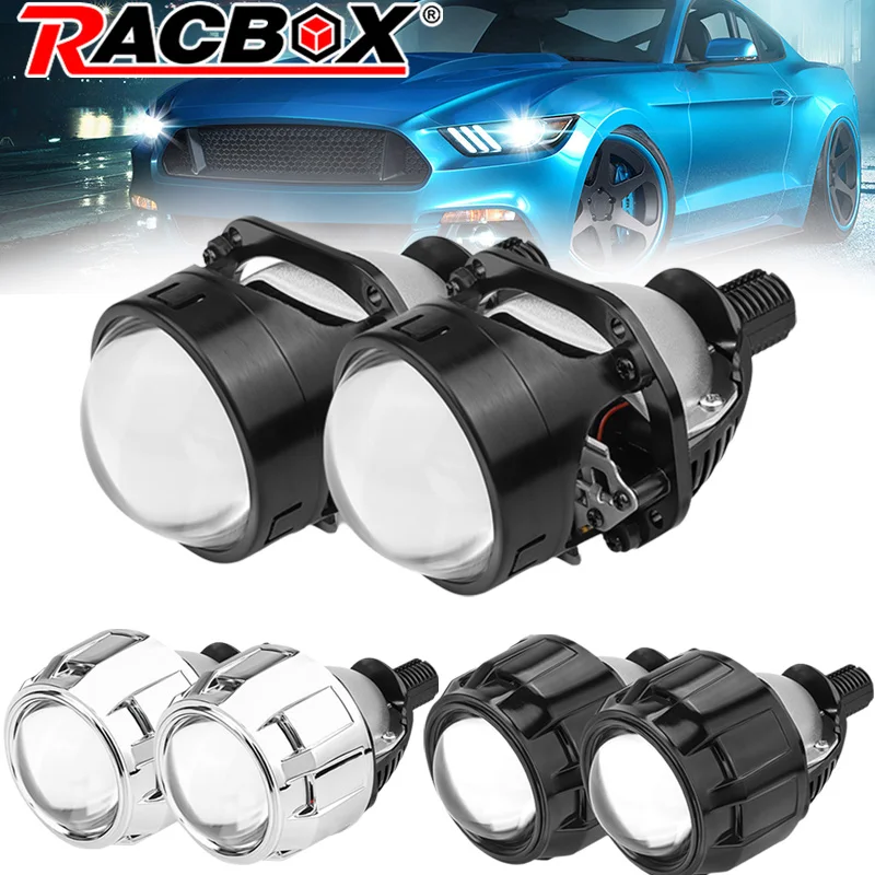 2.5 inch Bi-LED Projector Lens High Low Beam Led Light For H4 H7 9005 HB3 9006 HB4 Car Headlight Retrofit Silver Black Shroud