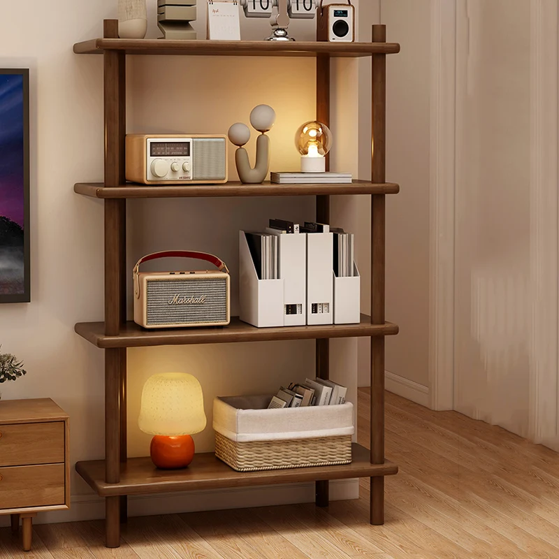 Aesthetic Wooden Bookcases Accent Luxury Modern Design Lounge Creative Book Shelf Professional Estantes Ornaments Home Decor