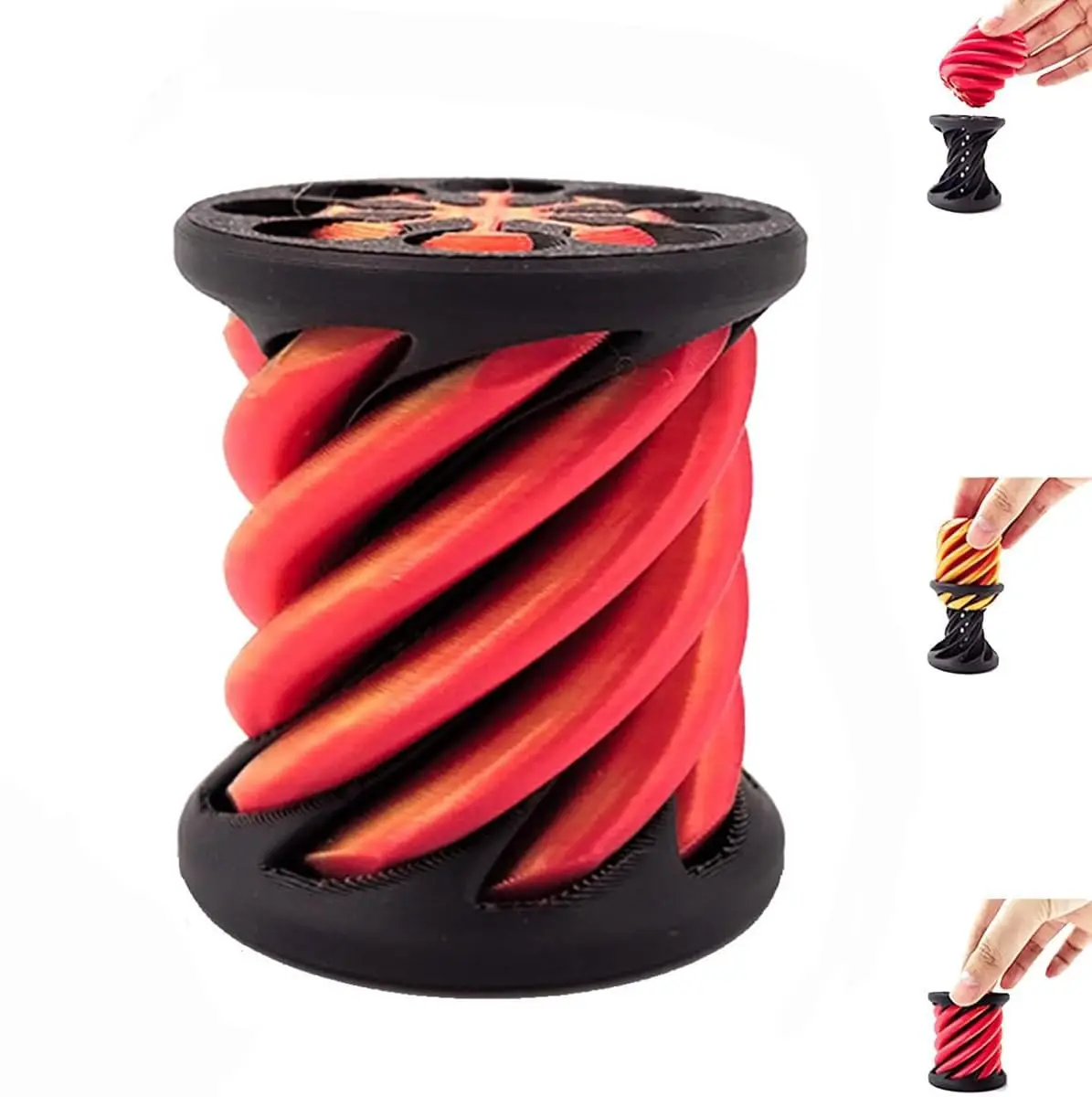 Impossible Pyramid Passthrough Toy,Helix Nut Spiral Cone Fiddle Fidget Toy,Mini Vortex Thread Illusion for Home Office Desk Gift