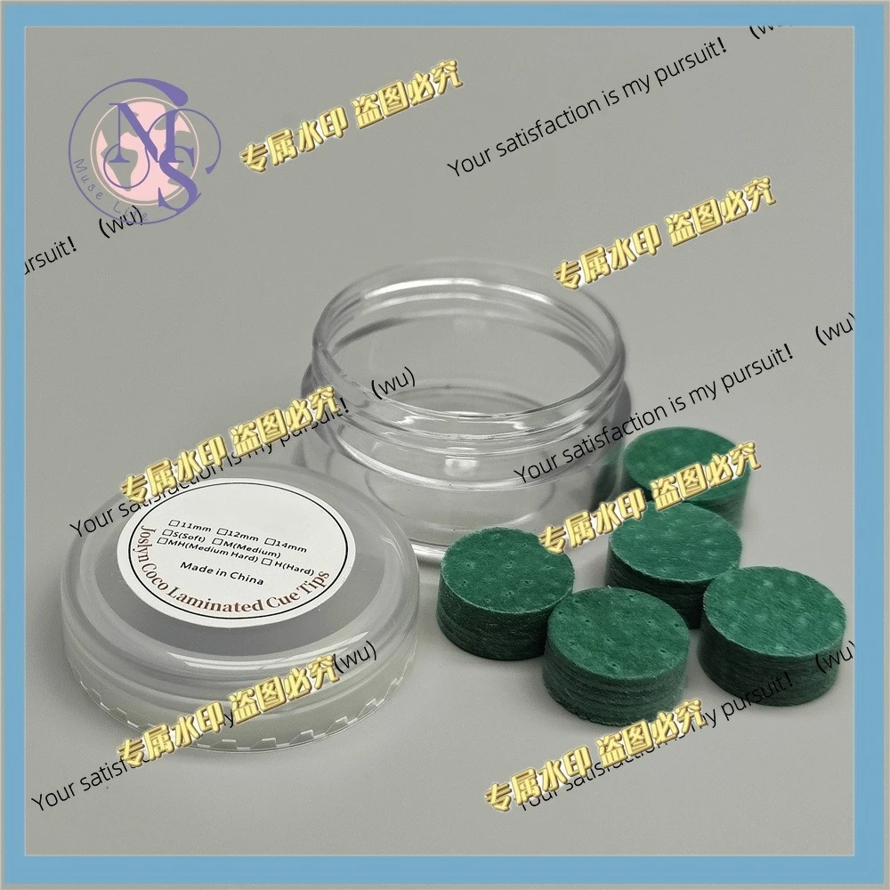Billiard club head 14mm sandwich leather 5 pcs/box, medium hardness