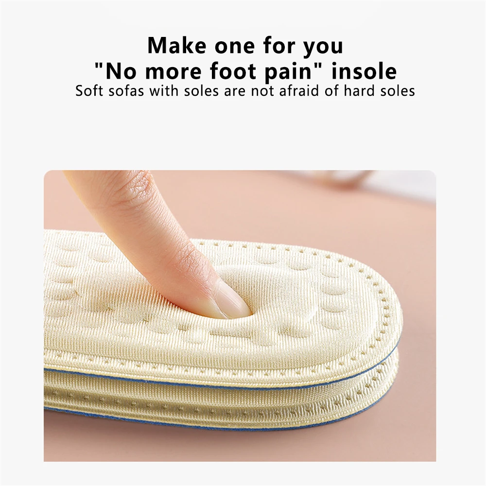 1คู่4D Insole Memory Foam เบาะกีฬาสำหรับรองเท้าผ้าใบดับกลิ่นเบาะรองเท้ายืดหยุ่น Comfort ดูดซับเหงื่อ