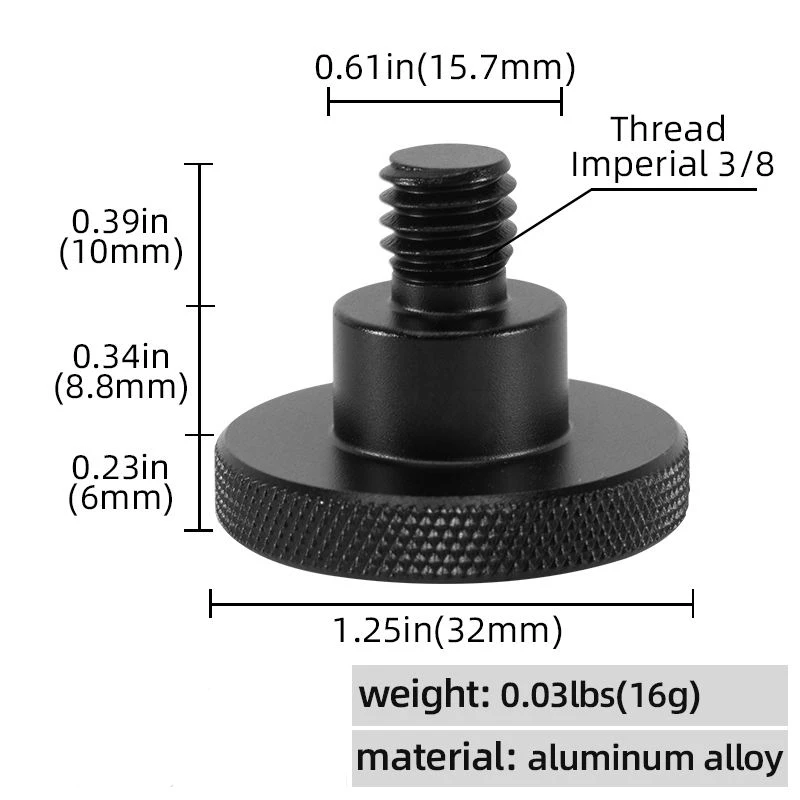 1/4 to 3/8 Inch Screw Aluminum Alloy Stability Camera Conversion Screw Tripod Quick Release Plate Screw Adapter Mount