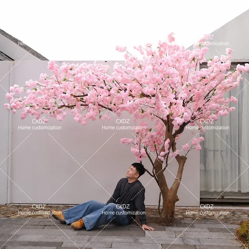 Artificial Cherry Blossom Tree Peach Blossom Fake Tree Large Wishing Tree Indoor Outdoor Decoration Landscaping Hotel Window