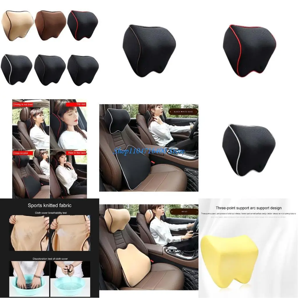 

y1gd Car Memory Foam Neck Support Pillow Necks Pain Relief U-Shaped Ergonomic Design Soft Headrest Driving Travel Holder