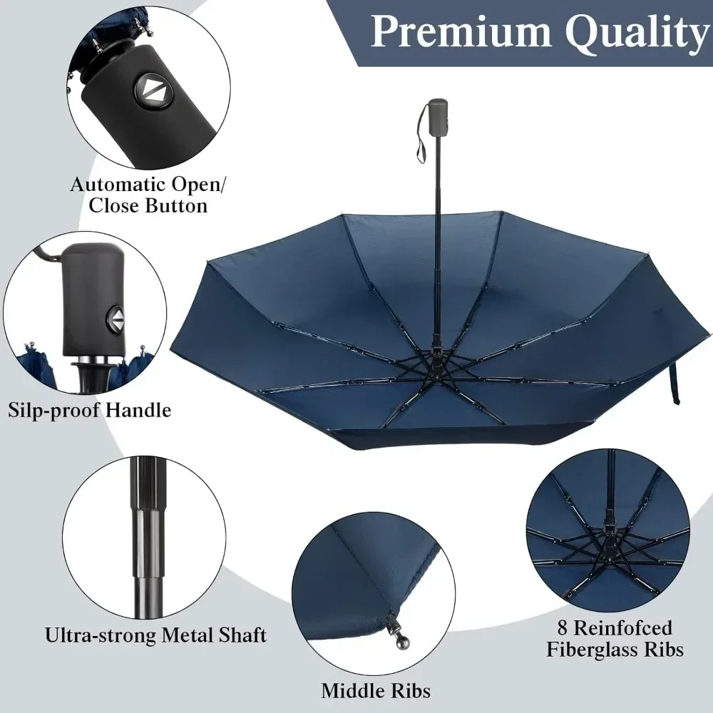 Foldable folding umbrella Portable 6-pack windproof travel umbrella loose automatic opening and closing umbrella