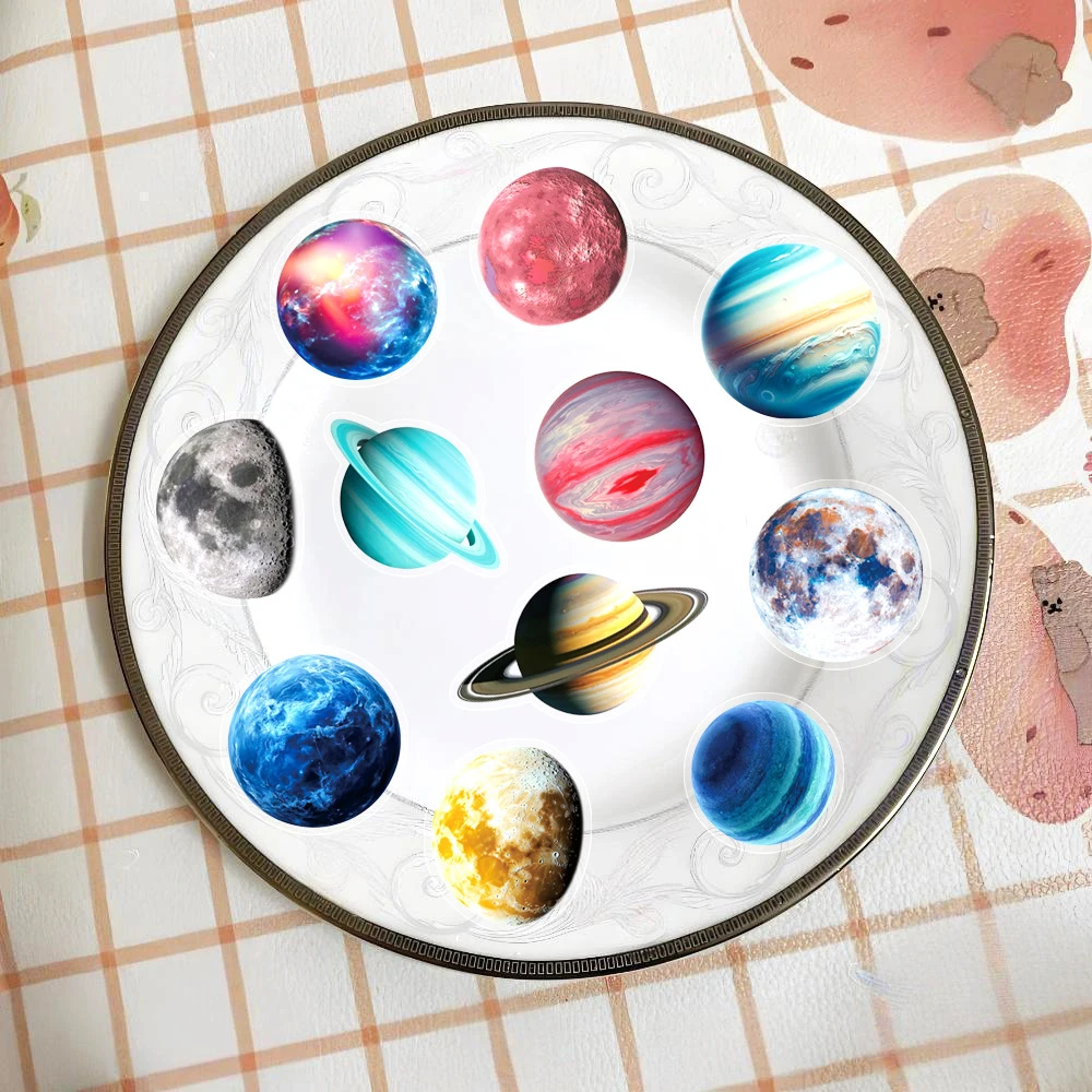 

10/30/50pcs Planet Space Station Cartoon Stickers Aesthetic DIY Notebook Stationery Phone Funny Graffiti Decals Decoration Gift
