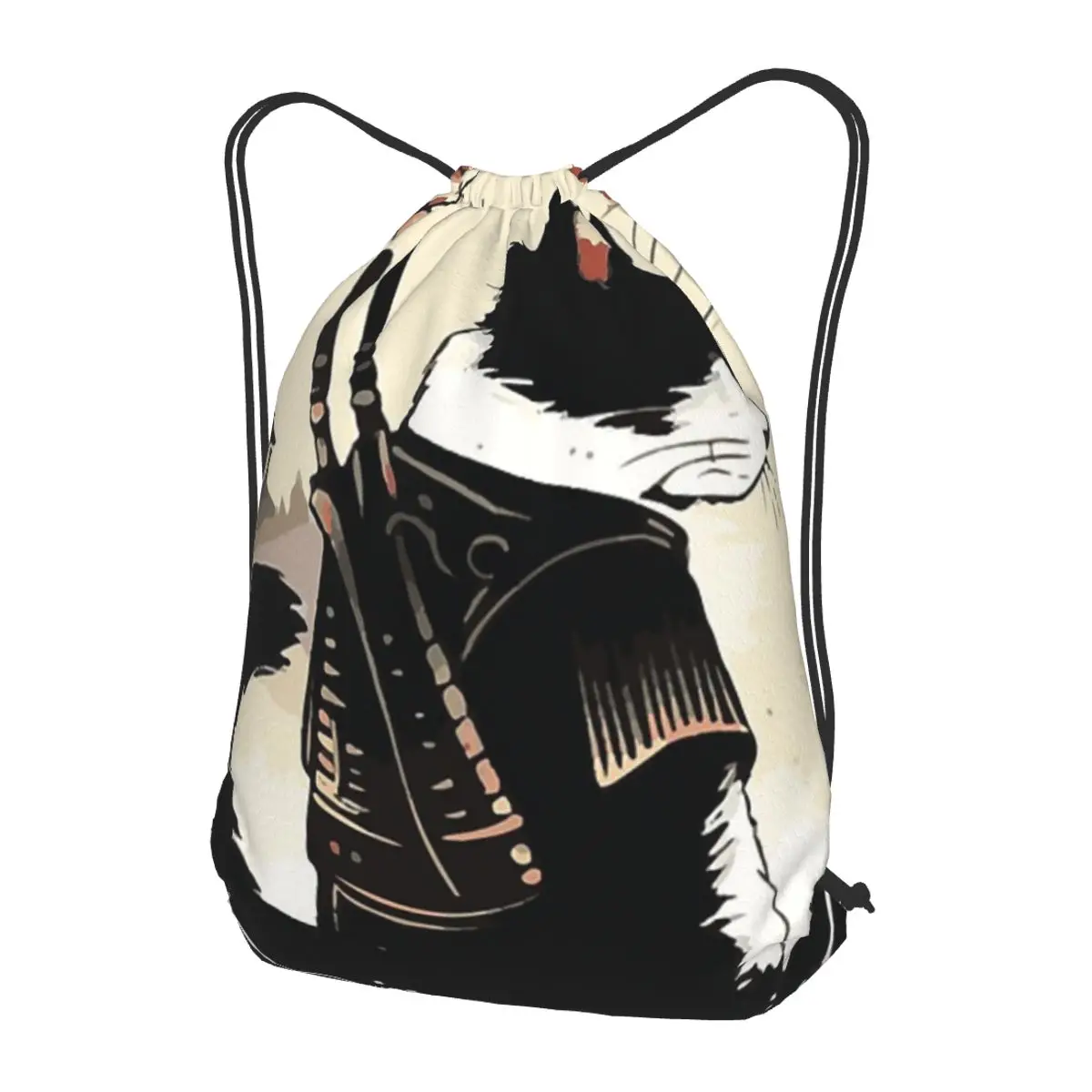 Cats Anime Samurai Sword (3) Backpacks Fashion Drawstring Bags Sundries Bag Book Bags for Man Woman Students