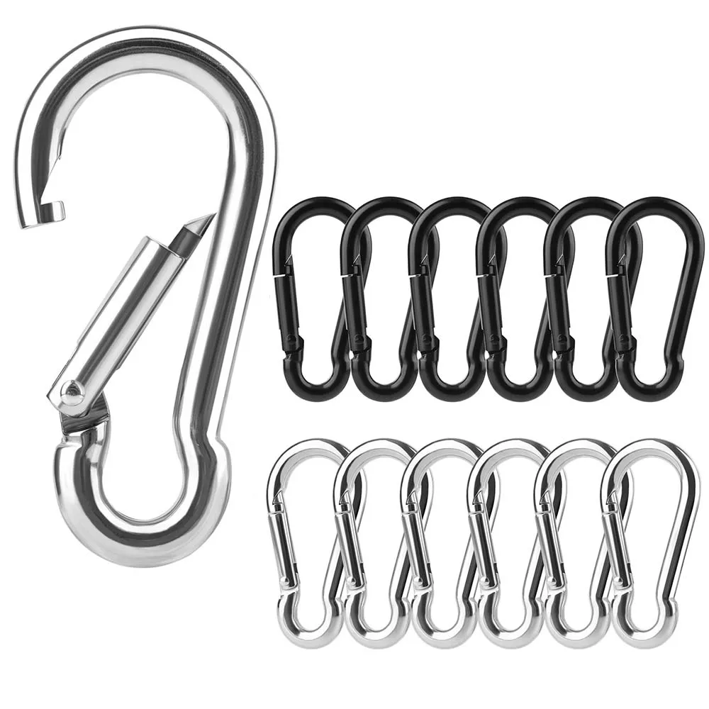 6 Stück 304 Edelstahl M4 M5 M6 Multifunktionaler Federschnappkarabiner Schnellverschluss-Schlaufenhaken